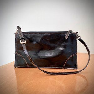 XOXO Small Black Vegan Leather Handbag with Strap